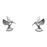 Sterling Silver Hummingbird Stud Earrings